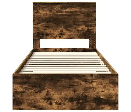 Gultas Rāmis Dūmaka Ozols 90 X 200 Cm Inženierijas Koks Vidaxl