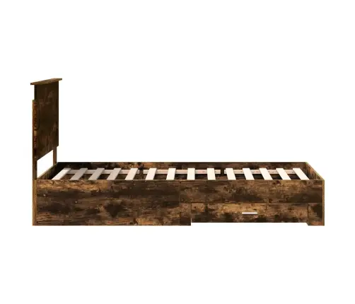 Gultas Rāmis Dūmaka Ozols 90 X 200 Cm Inženierijas Koks Vidaxl