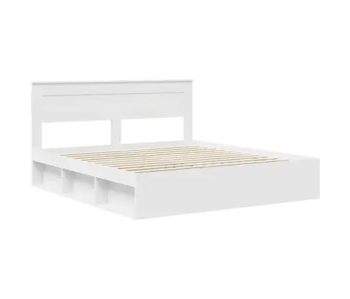 Gultas Rāmis Balts 200 X 200 Cm Ciets Priedes Koks Vidaxl