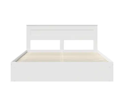 Gultas Rāmis Balts 200 X 200 Cm Ciets Priedes Koks Vidaxl