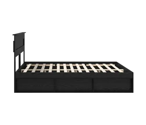 Gultas Rāmis Ar Matraci Melna 200 X 200 Cm Ciets Priedes Koks Vidaxl