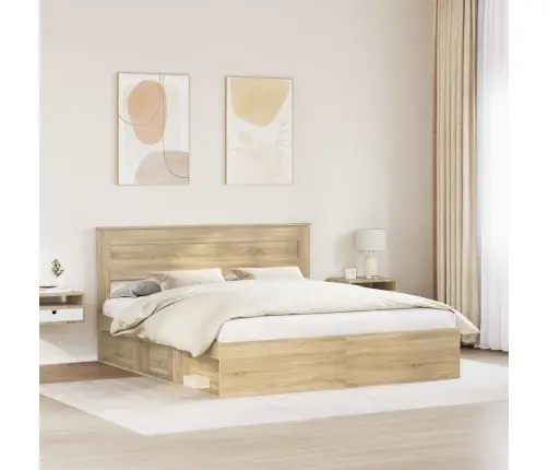 Gultas Rāmis Sonoma 200 X 200 Cm Ciets Priedes Koks Vidaxl