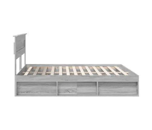 Gultas Rāmis Pelēks Sonoma 200 X 200 Cm Ciets Priedes Koks Vidaxl