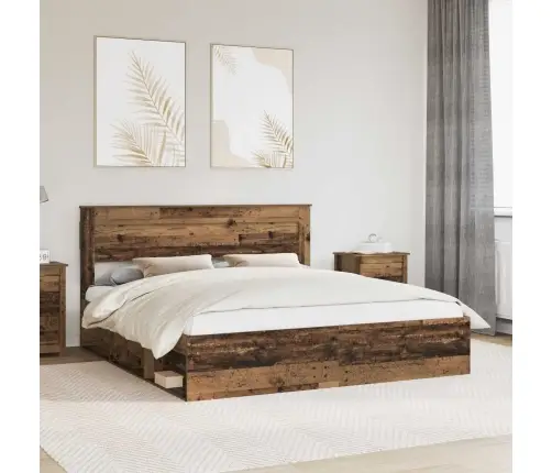 Gultas Rāmis Vecs Koks 200 X 200 Cm Ciets Priedes Koks Vidaxl