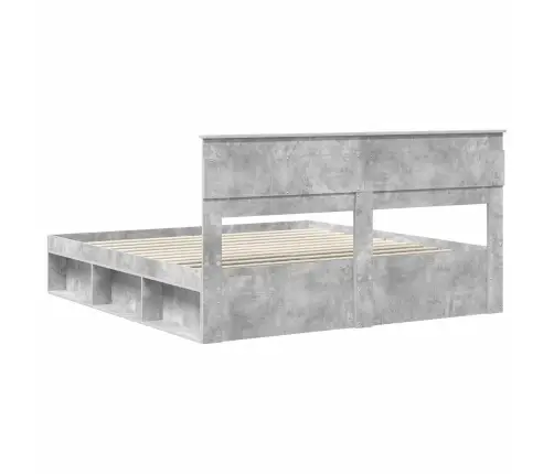 Gultas Rāmis Betons 180 X 200 Cm Ciets Priedes Koks Vidaxl