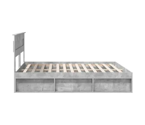 Gultas Rāmis Betons 180 X 200 Cm Ciets Priedes Koks Vidaxl