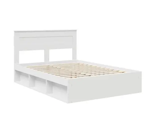 Gultas Rāmis Balts 160 X 200 Cm Ciets Priedes Koks Vidaxl