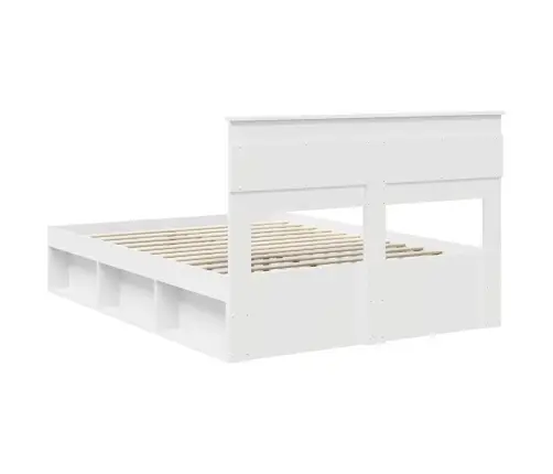 Gultas Rāmis Balts 160 X 200 Cm Ciets Priedes Koks Vidaxl