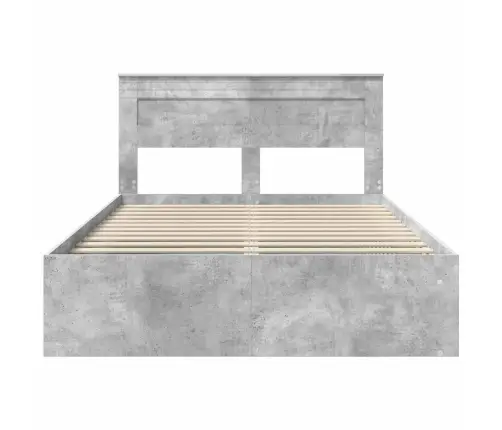 Voodi Raam Peaga Betoon 160 X 200 Cm Tahke Mänd