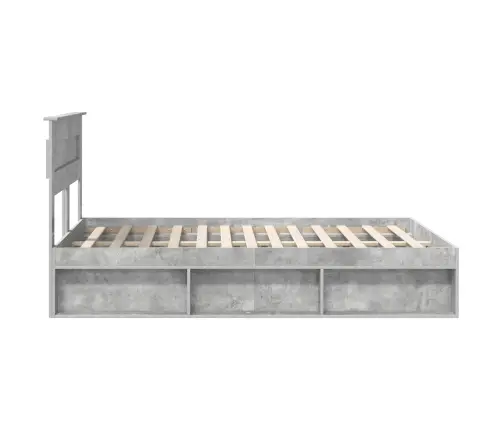 Voodi Raam Peaga Betoon 160 X 200 Cm Tahke Mänd