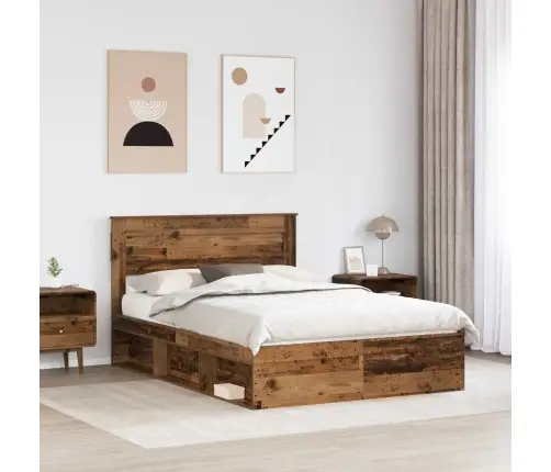 Gultas Rāmis Vecs Koks 160 X 200 Cm Ciets Priedes Koks Vidaxl