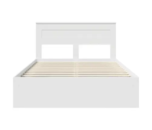 Gultas Rāmis Ar Matraci Balts 150 X 200 Cm Ciets Priedes Koks Vidaxl