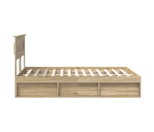 Gultas Rāmis Sonoma Ozols 150 X 200 Cm Ciets Priedes Koks Vidaxl