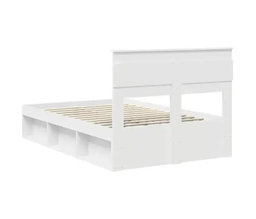 Lovos Rėmas Su Stalčių Balta 135 X 190 Cm Kietos Pušies Mediena