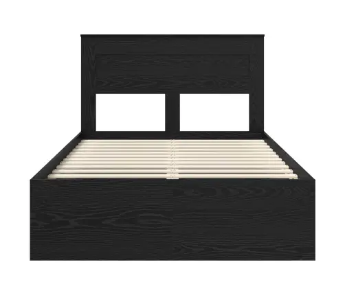 Gultas Rāmis Ar Matraci Melna 135 X 190 Cm Ciets Priedes Koks Vidaxl