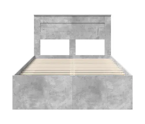 Voodi Raam Peaga Betoonhall 135 X 190 Cm Tahke Mänd