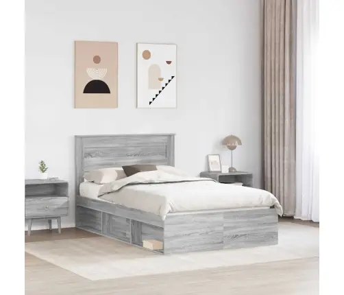 Lovos Rėmas Pilkas Sonoma 135 X 190 Cm Kietos Pušies Mediena