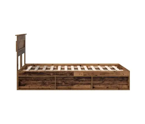 Voodi Raam Peaga Vana Puit 135 X 190 Cm Tahke Mänd