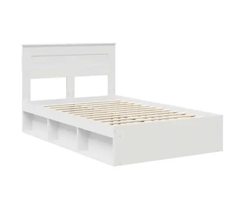 Gultas Rāmis Balts 120 X 200 Cm Ciets Priedes Koks Vidaxl