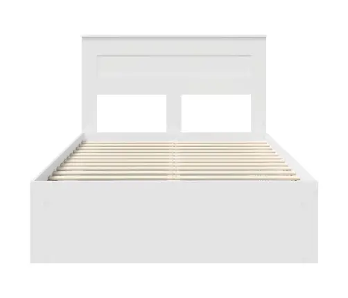 Gultas Rāmis Balts 120 X 200 Cm Ciets Priedes Koks Vidaxl