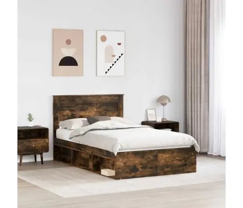 Lovos Rėmas Rūkyta Ąžuolas 120 X 200 Cm Kietos Pušies Mediena