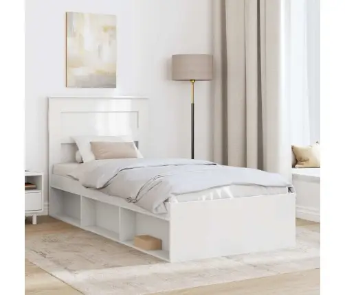 Gultas Rāmis Balts 100 X 200 Cm Ciets Priedes Koks Vidaxl