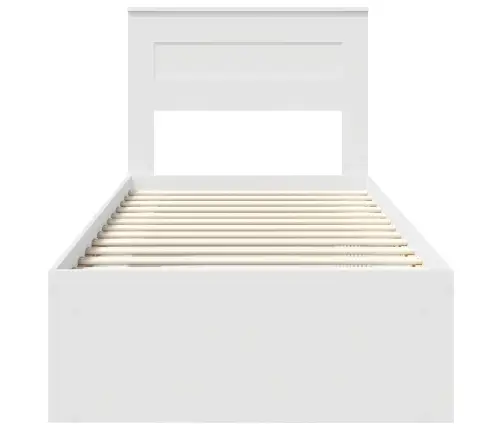 Gultas Rāmis Balts 100 X 200 Cm Ciets Priedes Koks Vidaxl