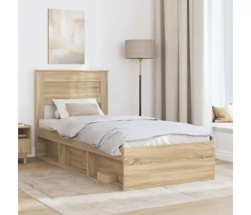 Gultas Rāmis Sonoma 90 X 190 Cm Ciets Priedes Koks Vidaxl