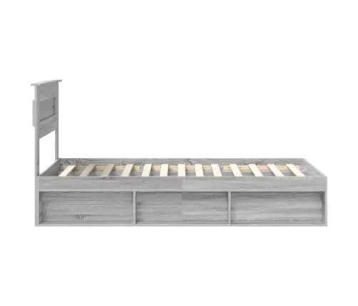 Gultas Rāmis Pelēks Sonoma 90 X 190 Cm Ciets Priedes Koks Vidaxl