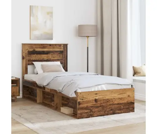 Gultas Rāmis Vecs Koks 90 X 190 Cm Ciets Priedes Koks Vidaxl