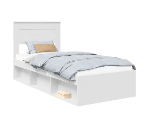 Lovos Rėmas Balta 90 X 200 Cm Kietos Pušies Mediena