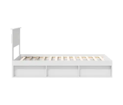 Lovos Rėmas Su Čiužiniu Balta 75 X 190 Cm Kietos Pušies Mediena