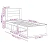 Lovos Rėmas Su Čiužiniu Balta 75 X 190 Cm Kietos Pušies Mediena