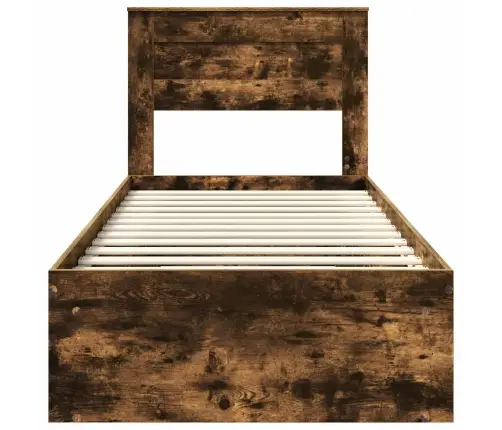 Gultas Rāmis Dūmaka Ozols 75 X 190 Cm Ciets Priedes Koks Vidaxl