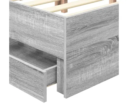 Gultas Rāmis Pelēks Sonoma 200 X 200 Cm Inženieru Koks Vidaxl