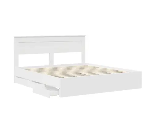 Voodi Raam Sahtliga Peaga Valge 180 X 200 Cm Inseneripuit