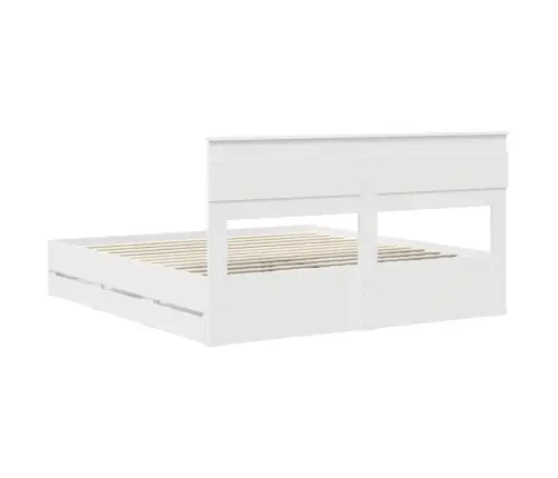 Voodi Raam Sahtliga Peaga Valge 180 X 200 Cm Inseneripuit