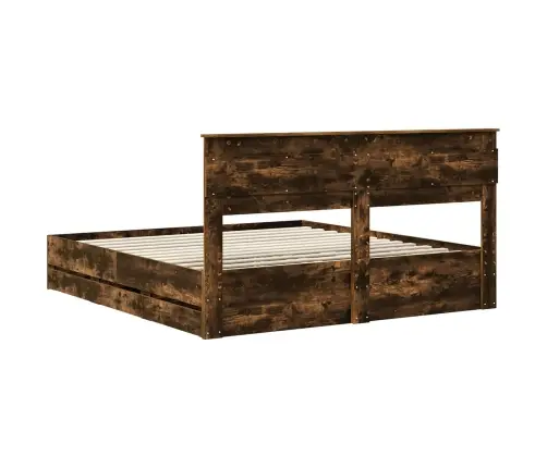 Voodi Raam Sahtliga Suitsetatud Tamm 180 X 200 Cm Inseneripuit