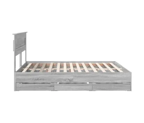 Gultas Rāmis Pelēks Sonoma 180 X 200 Cm Inženieru Koks Vidaxl