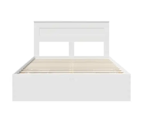 Gultas Rāmis Ar Atvilktni Balts 150 X 200 Cm Inženieru Koks Vidaxl