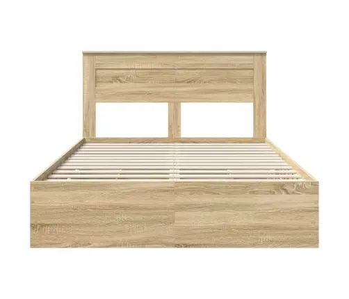 Gultas Rāmis Sonoma Ozols 150 X 200 Cm Inženieru Koks Vidaxl