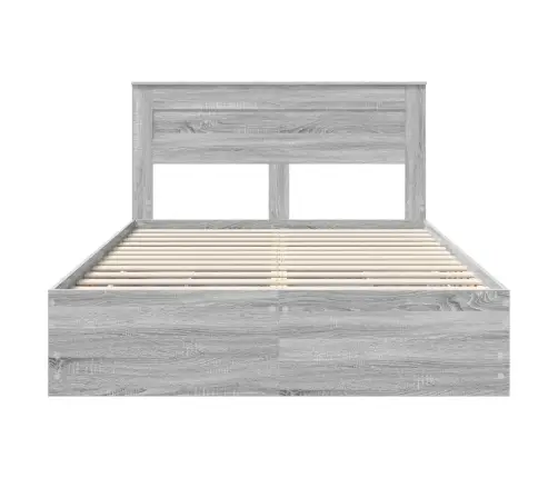 Gultas Rāmis Pelēks Sonoma 140 X 190 Cm Inženieru Koks Vidaxl