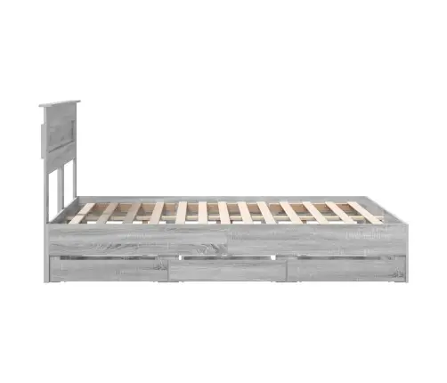 Gultas Rāmis Pelēks Sonoma 140 X 200 Cm Inženieru Koks Vidaxl