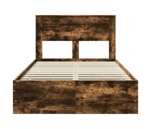 Gultas Rāmis Dūmaka Ozols 120 X 190 Cm Inženieru Koks Vidaxl