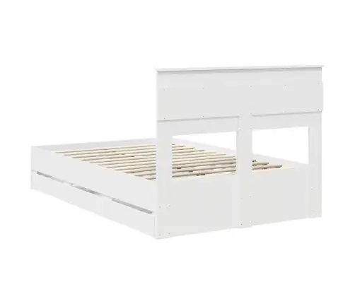 Gultas Rāmis Ar Atvilktni Balts 120 X 200 Cm Inženieru Koks Vidaxl