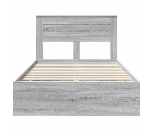 Gultas Rāmis Pelēks Sonoma 120 X 200 Cm Inženieru Koks Vidaxl