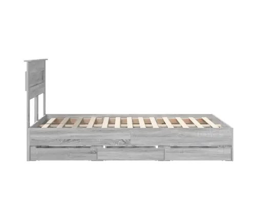 Gultas Rāmis Pelēks Sonoma 120 X 200 Cm Inženieru Koks Vidaxl