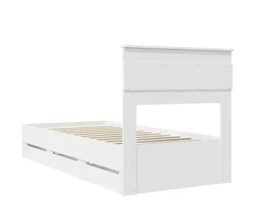 Gultas Rāmis Ar Atvilktni Balts 100 X 200 Cm Inženieru Koks Vidaxl