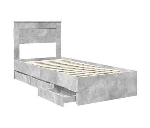 Lovos Rėmas Betono Pilka 100 X 200 Cm Inžinerinė Mediena