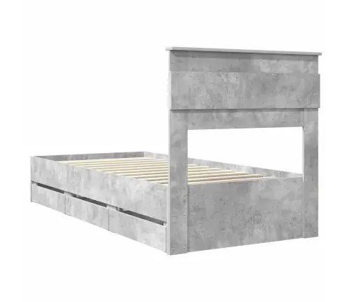 Lovos Rėmas Betono Pilka 100 X 200 Cm Inžinerinė Mediena